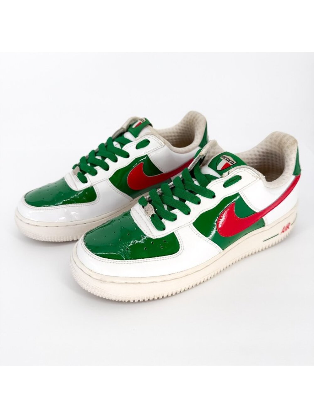 Nike Air Force 1‎ Low Top Sneakers White Green Red Leather Mexico World Cup Sz 7